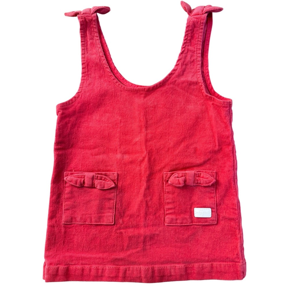 Seven7 For‎ All Mankind Girls Hot Pink Corduroy Bow Shoulder Jumper Dress 24M
